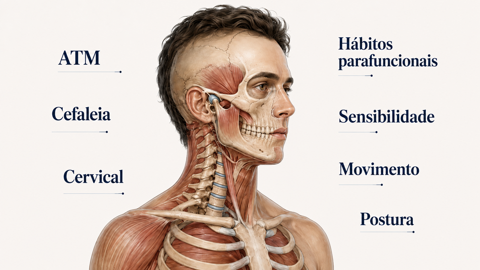 Anatomia da ATM e pescoço com achados clínicos possíveis